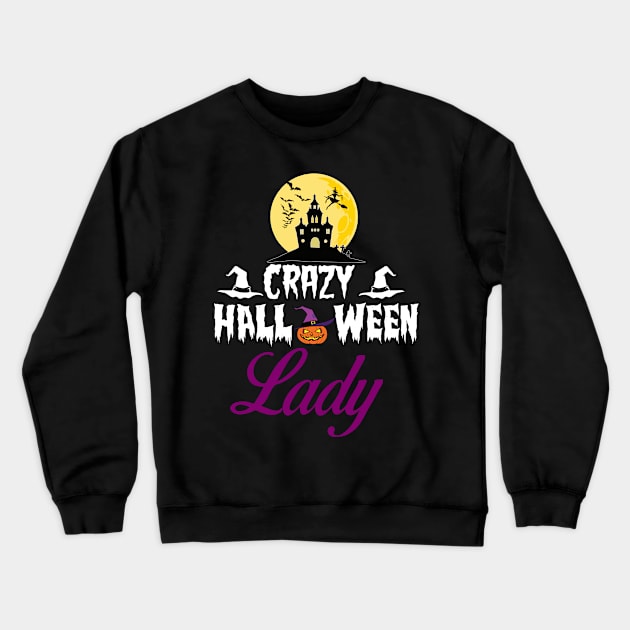 Crazy-Halloween-lady Crewneck Sweatshirt by Klouder360